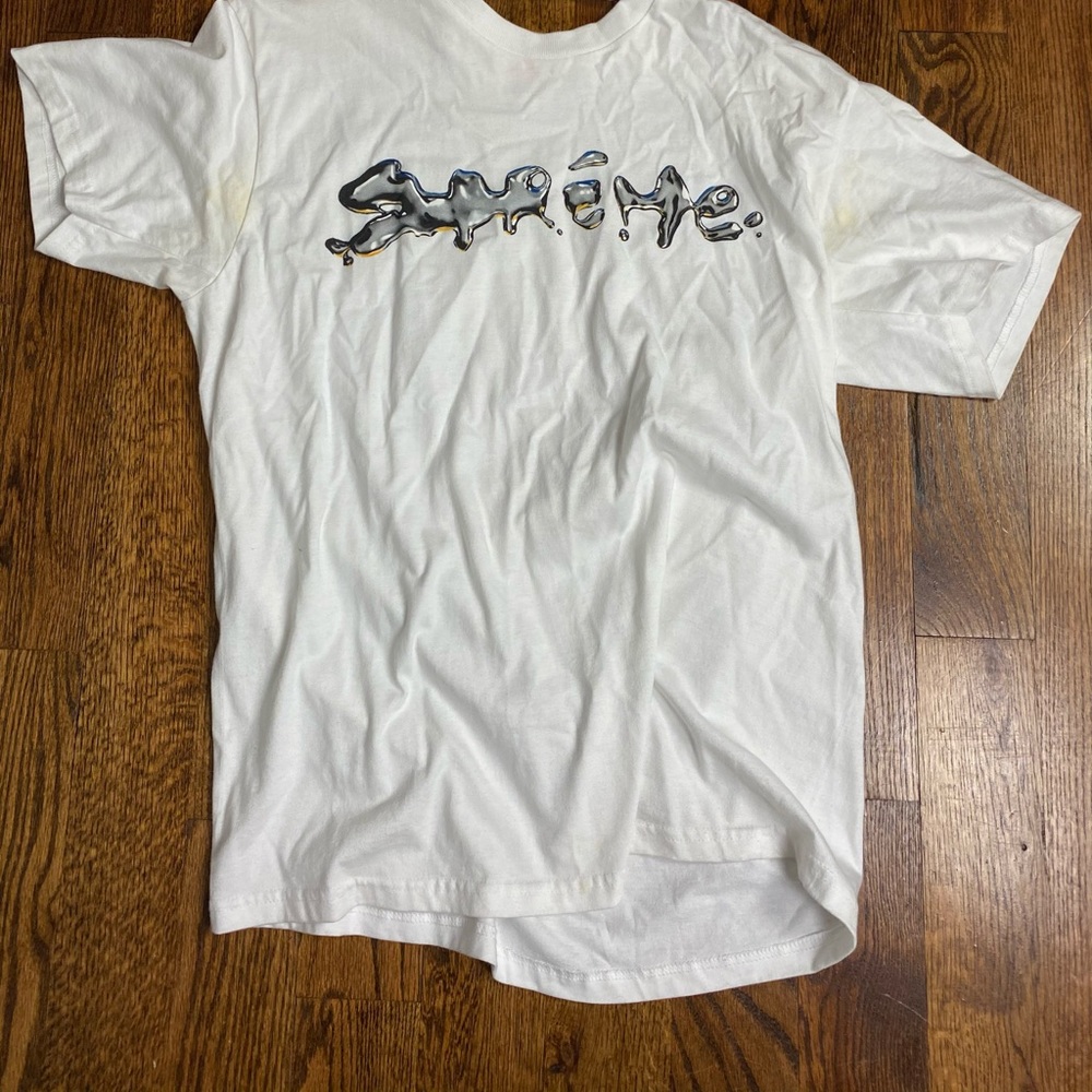 Supreme liquid tee white